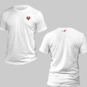 Crazy Hearts Embroidered Heart T-shirt in White